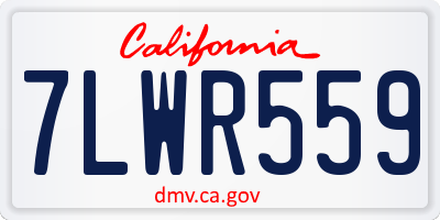 CA license plate 7LWR559