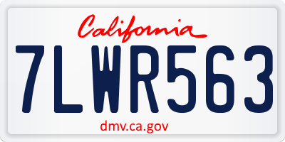 CA license plate 7LWR563