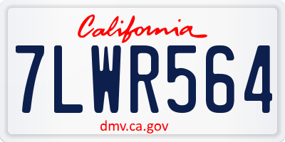 CA license plate 7LWR564