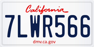 CA license plate 7LWR566