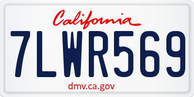CA license plate 7LWR569