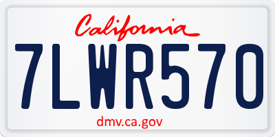 CA license plate 7LWR570