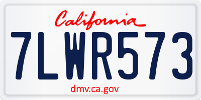 CA license plate 7LWR573