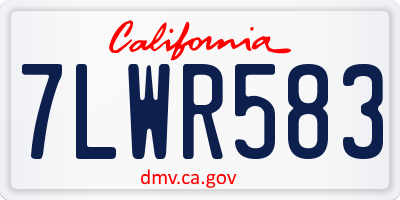 CA license plate 7LWR583