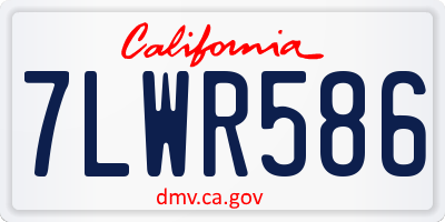 CA license plate 7LWR586