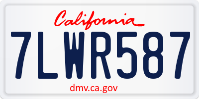 CA license plate 7LWR587