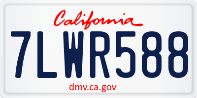 CA license plate 7LWR588
