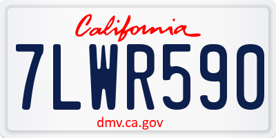 CA license plate 7LWR590