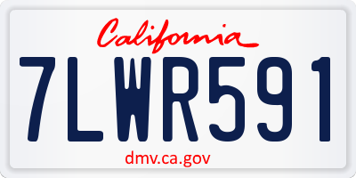 CA license plate 7LWR591