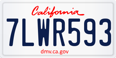 CA license plate 7LWR593