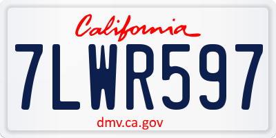 CA license plate 7LWR597
