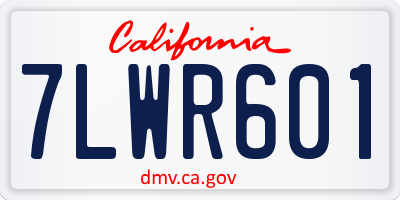 CA license plate 7LWR601