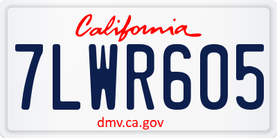 CA license plate 7LWR605