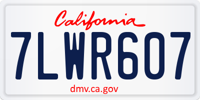CA license plate 7LWR607