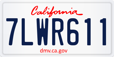 CA license plate 7LWR611