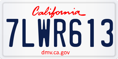 CA license plate 7LWR613