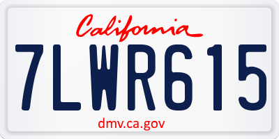 CA license plate 7LWR615