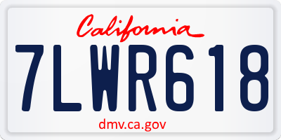 CA license plate 7LWR618