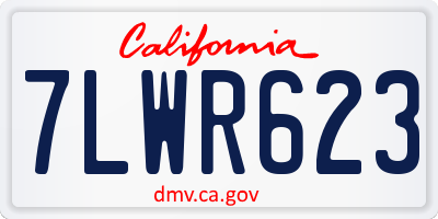 CA license plate 7LWR623