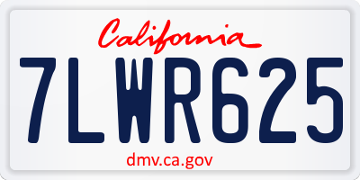 CA license plate 7LWR625