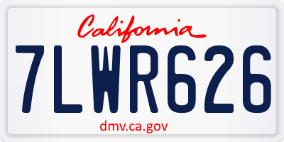 CA license plate 7LWR626