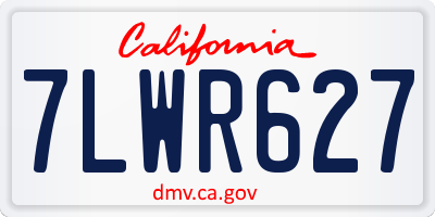 CA license plate 7LWR627