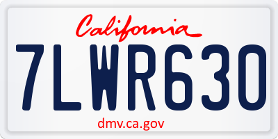 CA license plate 7LWR630