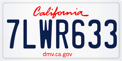 CA license plate 7LWR633