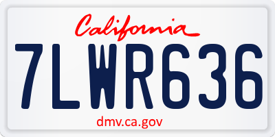 CA license plate 7LWR636