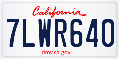 CA license plate 7LWR640