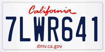 CA license plate 7LWR641