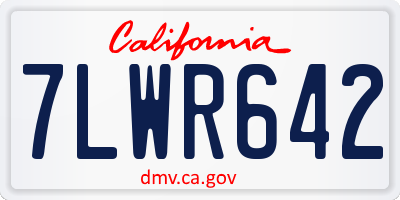 CA license plate 7LWR642