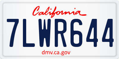 CA license plate 7LWR644