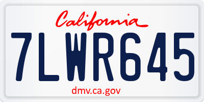 CA license plate 7LWR645