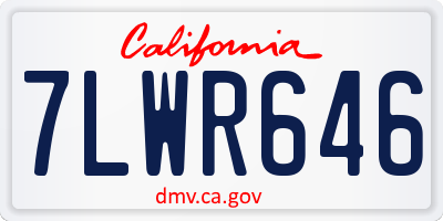 CA license plate 7LWR646
