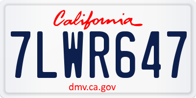 CA license plate 7LWR647