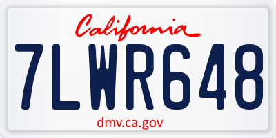 CA license plate 7LWR648