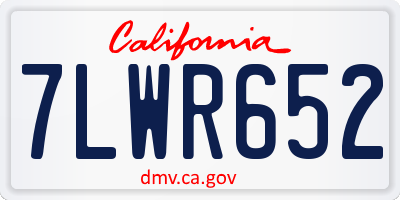 CA license plate 7LWR652