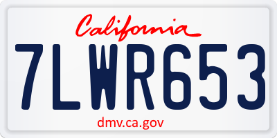 CA license plate 7LWR653