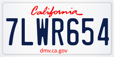 CA license plate 7LWR654