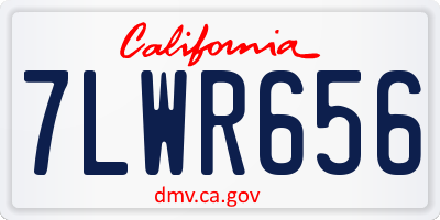 CA license plate 7LWR656
