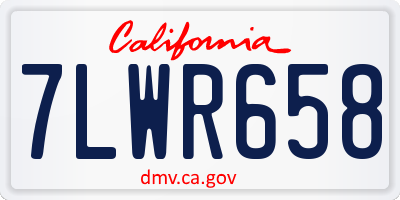 CA license plate 7LWR658