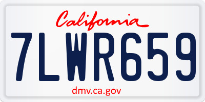 CA license plate 7LWR659