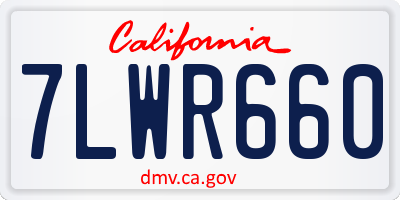 CA license plate 7LWR660