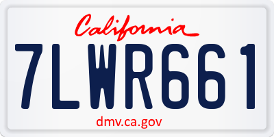 CA license plate 7LWR661