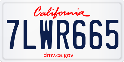 CA license plate 7LWR665