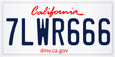 CA license plate 7LWR666