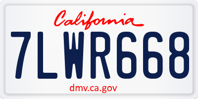CA license plate 7LWR668