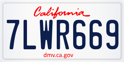 CA license plate 7LWR669