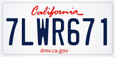 CA license plate 7LWR671
